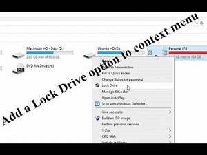 Add a "Lock Drive" option on the context menu of a bitlocker enabled drive
