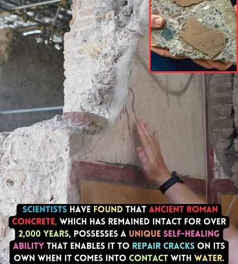 Scientists have recently uncovered the secret behind the remarkable durability of ancient Roman concrete, which has stood strong for more than 2,000 years. Unlike modern concrete, which often begins to crack and crumble within a few decades, Roman concrete has shown an extraordinary ability to endure the test of time. The key lies in its unique composition and a fascinating self-healing property. Researchers discovered that the Romans used a special mix of volcanic ash, lime, and seawater, which