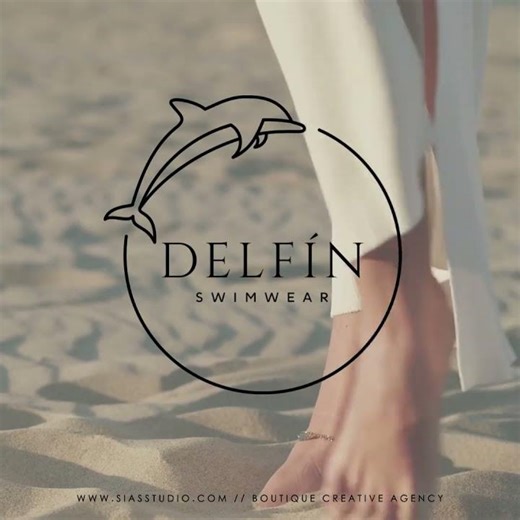 PREMADE SWIMWEAR LOGO DESIGN ✨ | "Delfín" Minimalist Line Art Branding for Beachwear