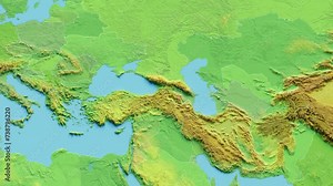 Georgia Map 3D animated with Borders Stock Video