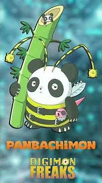Panbachimon, a child Digimon, half panda, half bee, mysterious and curious from the Digital World
