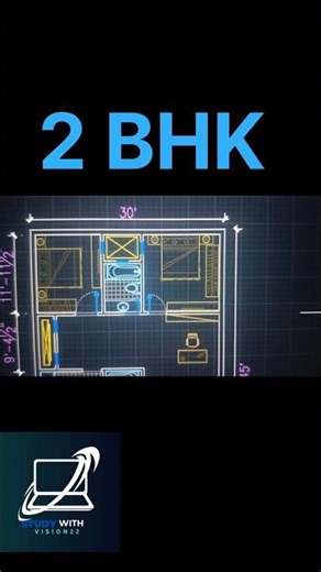 2BHK House Plan in AutoCAD Using YQArch Plugin | Fast Floor Plan Design