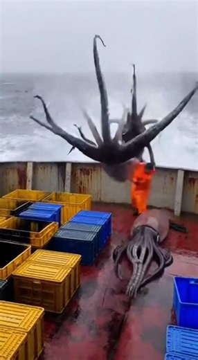 Giant Squids FLOOD THE DECK! Nonstop Ink Spray 😱