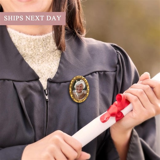 Personalized Graduation Photo Pin Brooch - Graduation Pin for Grad Cap Gown Charm Ceremony Pin - Custom Memorial Charm Graduation Gift 2026 - Etsy
