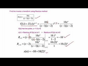 Inverse z Transform Residue Method