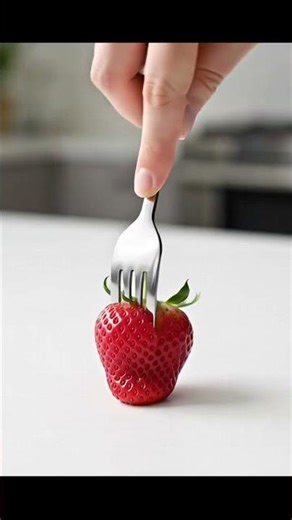 Use um garfo para remover o talo de um morango #Shorts
