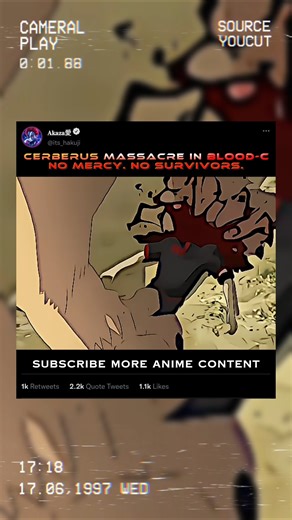 CERBERUS SLAUGHTER – Blood-C Most Disturbing Scene 🥶 |#bloodc #anime #filters #shorts