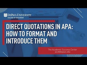Direct Quotations in APA How to Format and Introduce Them