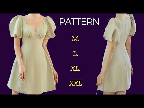 Super Easy Puff Sleeve Dress Pattern 💃 Stylish, Simple, and Done in Just 15 Minutes! #sewing #diy