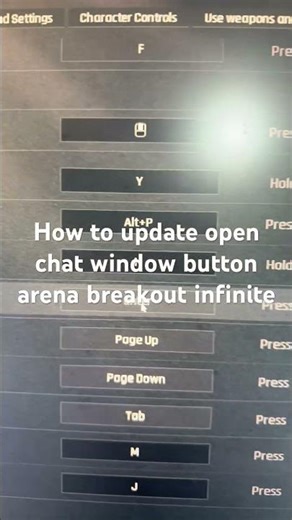 How to update open chat menu window arena breakout infinite