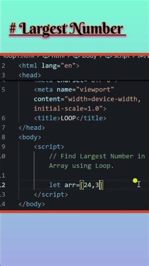 Find the Largest Number in an Array🔢 | #frontendcourse #webdevelopmet #javascript #correctcoding