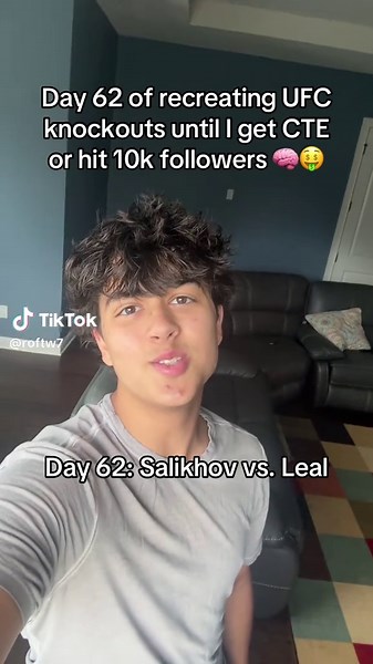 Day 62 of recreating UFC knockouts until I get CTE or hit 10k followers: Salikhov vs. Leal #mma #ufc #funny #ufc_mma_sport #knockout