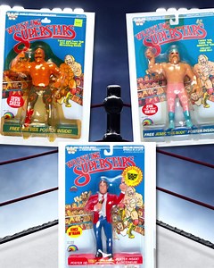 HEY BROTHER!!! Are you ready to rumble? 🤼 These WWF Wrestling Superstars Action Figures are the real deal! If your shelves are lacking in style, flair, and action then it's time to bring your favorite wrestlers home. We've got the classic fighters like Iron Sheik or Jesse "The Body" Ventura and every fight needs the iconic MC. Check out the full collection on HA.com and see who you're putting in your corner. Featured: WWF - Jesse Ventura AFA 80 (Y-NM) - Series 3 / 22 Back C80/B85/F85 - (LJN, 19