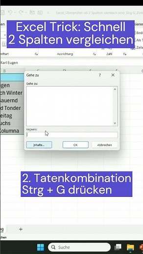 Excel Trick: Quickly compare 2 columns with Ctrl+G You will find differences in seconds #shorts