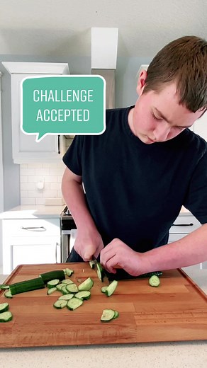 14-Year-Old Chef Cutting Cucumber Challenge