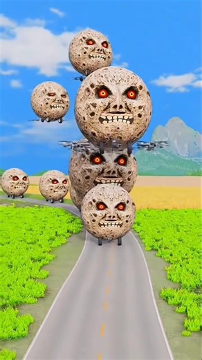 Big & Small Moon Cars vs Hand Slap - BeamNG.drive