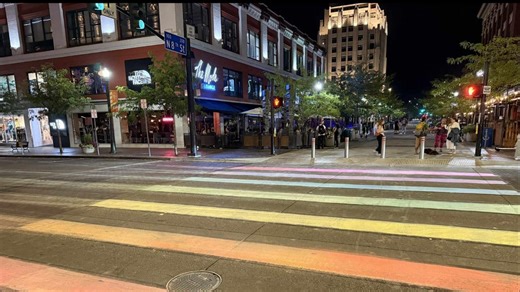 Rainbow chalk mural created for Boise Pride weekend