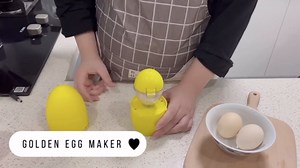 Electric Egg scrambler in shell Golden egg spinner, 50S Rotation Time Small Compact Golden Egg Maker for Home US Plug(Yellow)
