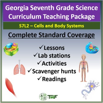 Georgia Standards of Excellence (GSE) 7th Grade Bundle S7L2 Cells & Body Systems