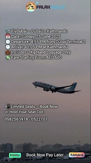 FlyDubai ✈️ Dubai to Kathmandu | June 15, 2025 | AED 600 Only | Book Now!