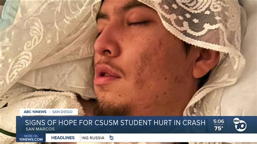 CSUSM student shows signs of recovery after crash left him in coma