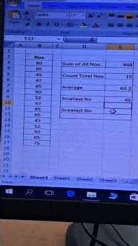 Find Total, Count, Average, Smaller & Greatest No of some Nos in Excel #excel #microsoftexcel