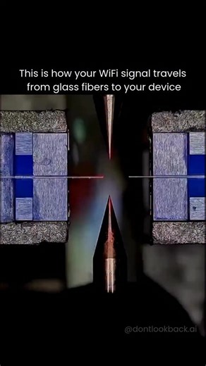 AI | Technology | Innovation | Inventions on Instagram: "Most people think WiFi is the internet, but it’s only the final few meters of a much longer journey. The real connection starts with fiber optic splicing. Technicians precisely align and fuse microscopic strands of glass so pulses of light can carry data over huge distances at close to the speed of light. Those joined fibers form the backbone that links cities, countries, and continents. From there, the signal routes through network equipm