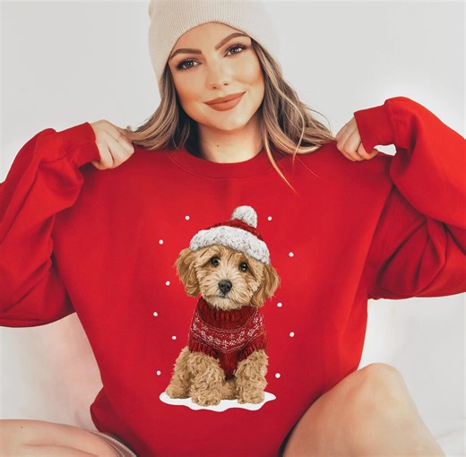 Cavapoo Christmas Jumper. Cavapoo Christmas Sweathirt. Cavapoo Lover Winter Festive Crewneck Top. Cavapoo Owner Womens Ladies Clothes UK - Etsy