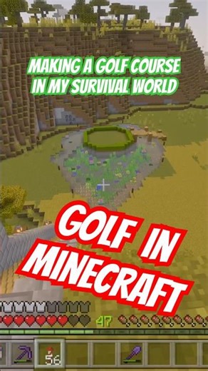 Making a 9 hole golf course in my survival world on minecraft #minecraft #minecraftsurvival