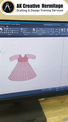 AutoCAD dress design से professional fashion तक #fashiondesign #cad #training