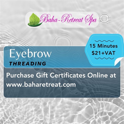 Eyebrow Threading is an Indian Method of Hair Removal used on the entire face, including upper lip, chin, eyebrows, sideburns and cheeks. Try it Today & See The Results for Yourself! Purchase Instant Gift Certificates Online at www.baharetreat.com #eyebrows #eyebrowshaping #eyebrowthreadingspecialist #eyebrowthreading #bahamas #spaservices #baharetreatspa | Baha-Retreat Anti-Aging Spa