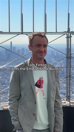 Shining in green tonight in Celebration of Tom Felton’s Broadway Debut and Return to the Role of “Draco Malfoy” in Harry Potter and the Cursed Child | Empire State Building