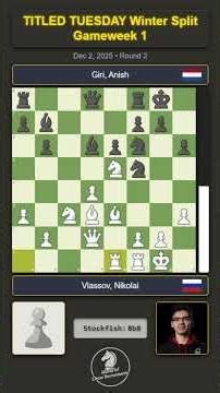 🇷🇺 Nikolai Vlassov vs Anish Giri 🇳🇱 | TITLED TUESDAY Winter Split Gameweek 1 | Round 2