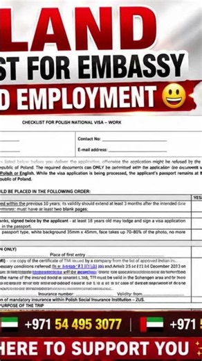 https://youtube.com/live/yR2BsMMSKXQ POLAND 🇵🇱 EMBASSY CHECKLIST FOR WORK AND EMPLOYMENT 😀⭐⭐⭐⭐😀