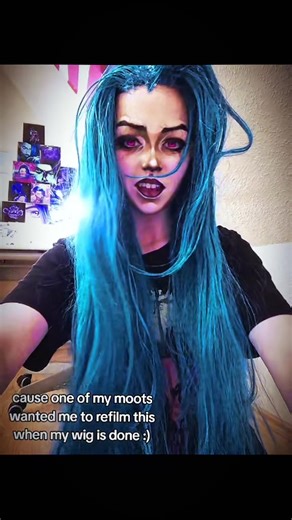 Now, this is an OLD draft but I thought it was so cute so lemme post it! 😝🖤 #fyp #jinxarcane #jinxmakeup #jinxmcraes #jinxcosplay
