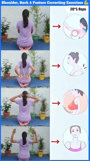 Shoulder, Back & Posture Correcting Exercises 💪 | Improve Your Posture at Home #posturecorrection