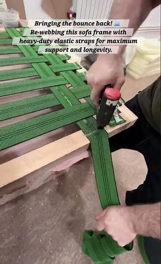How to Install Elastic Webbing on a Sofa Frame | Furniture Restoration