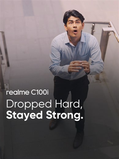 That heart-dropping moment… but the phone stayed strong. 😮‍📱 With 2M drop resistance, realme C100i is built to survive your everyday accidents. 💪 #realmeC100i #7000mAhSmoothChampion #chargeoncefor3days #realmeBD