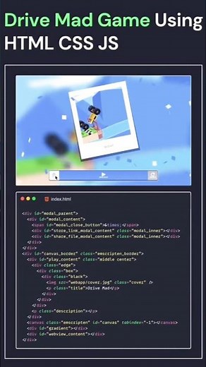 🔥Drive Mad Game Using HTML, CSS & JavaScript #coding