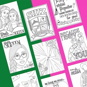 Wicked Broadway Coloring Book: Elphaba & Glinda, 10 Printable Pages (digital Download) - Etsy