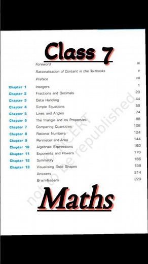 Class 7 Maths New syllabus (2015-2026)
