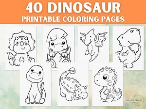 40 Easy Dinosaur Coloring Pages for Kids Toddlers Preschoolers Toddlers Coloring Book Simple Coloring Pages Dinosaurs Printable Kindergarten - Etsy