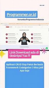 Aplikasi CRUD Siap Pakai Berbasis Codeigniter Bisa Jadi Apa Saja | PROGRAMMER.OR.ID
