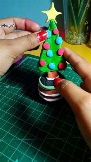 DIY🌲😍Christmas Tree🌈 |From Soft clay #shorts #christmastree #diy #diycrafts #easycraft