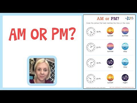 Teaching Telling Time - A.M. or P.M. - Worksheets for 1st and 2nd Grade