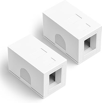 1-Port Keystone Jack Aufputzdose für STP Cat7/Cat6A RJ45 Keystone Jack, rj45 Aufputzdose für UTP Cat6/Cat5e/Cat5 RJ45 Keystone Jack Weiß, 2-Pack