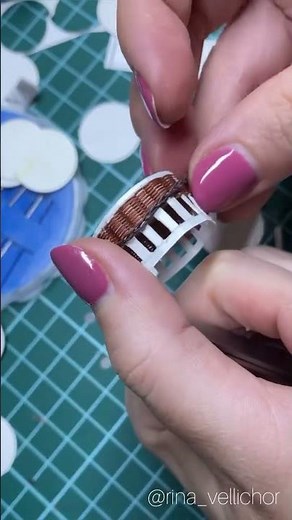 DIY miniature basket made from cardboard and waxed thread❤️