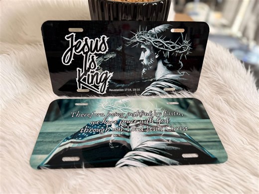 SET of Jesus is KING | Through the Lord | Decorative Novelty License Plates - Etsy