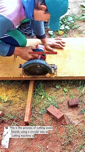 Precise Wood Cutting Technique Using a Circular Saw | Construction Skill Demonstration