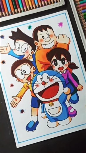Drawing Doraemon using Acrylic Colours😍😇